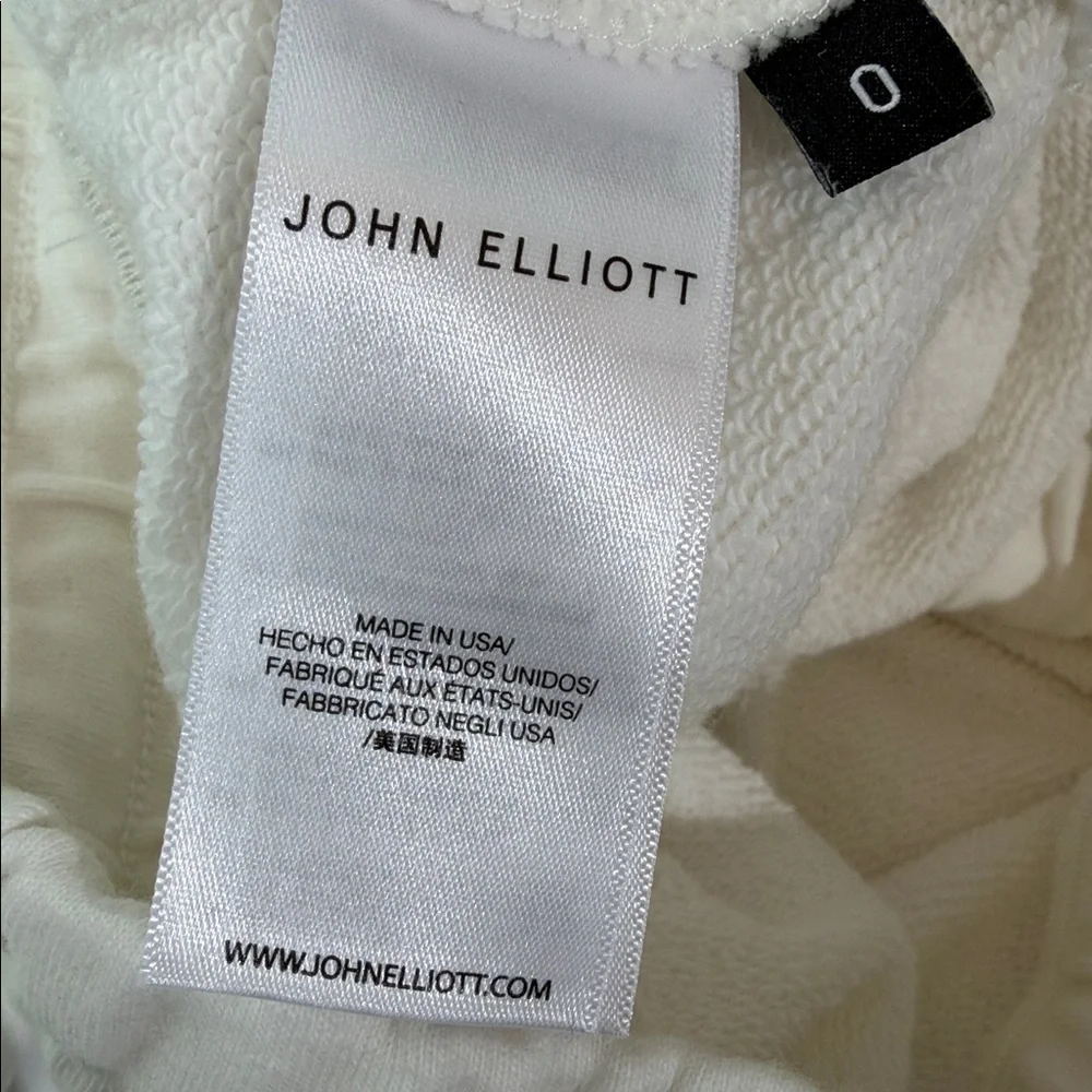 John Elliott Sweatpants Size XS Off White Ivory EUC 100% Cotton Pockets